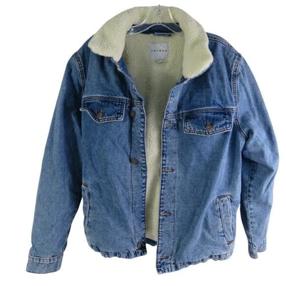 Topman Sherpa Denim Jacket - S - Picture 1 of 3